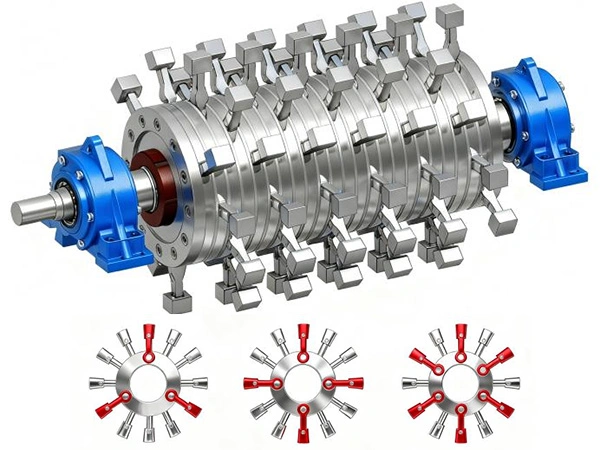   Configuración flexible de martillos  